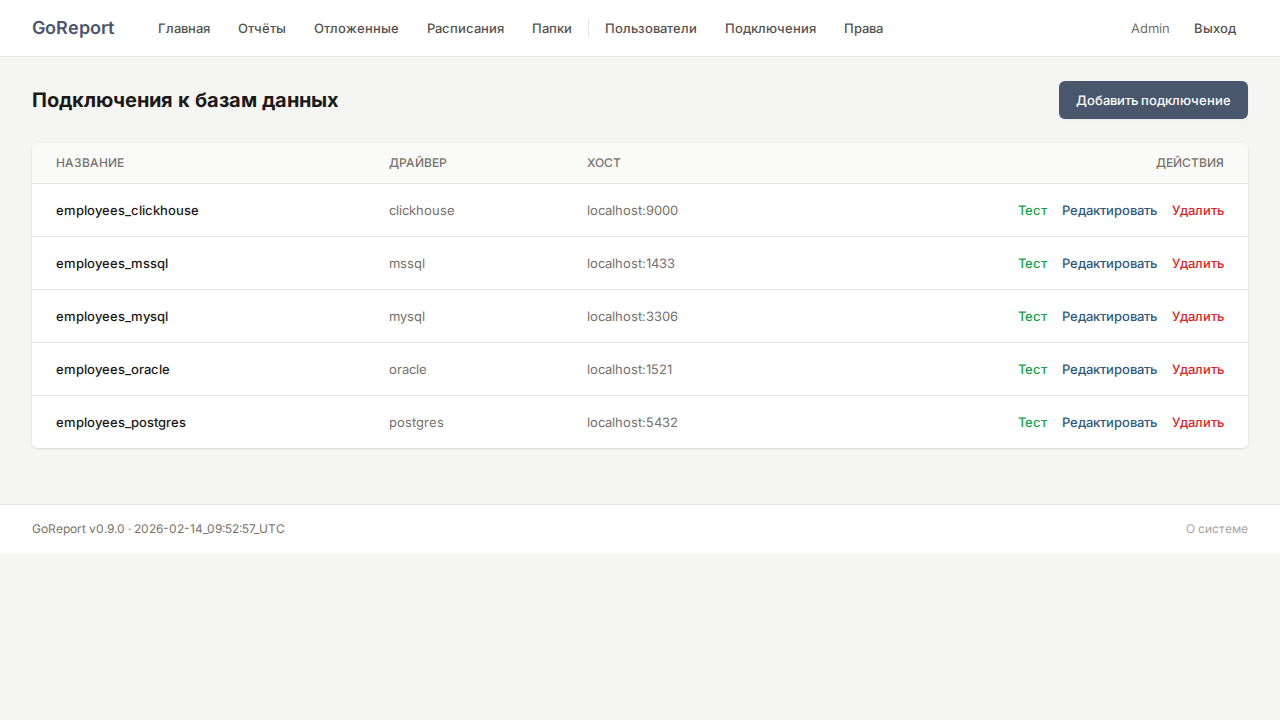 Подключения к БД